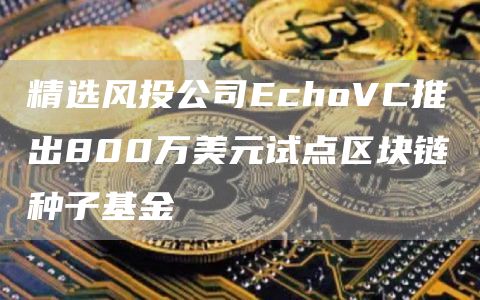 精选风投公司EchoVC推出800万美元试点区块链种子基金1