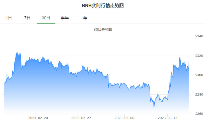BNB币安币价格今日行情-03月16日币安币最新行情走势图1
