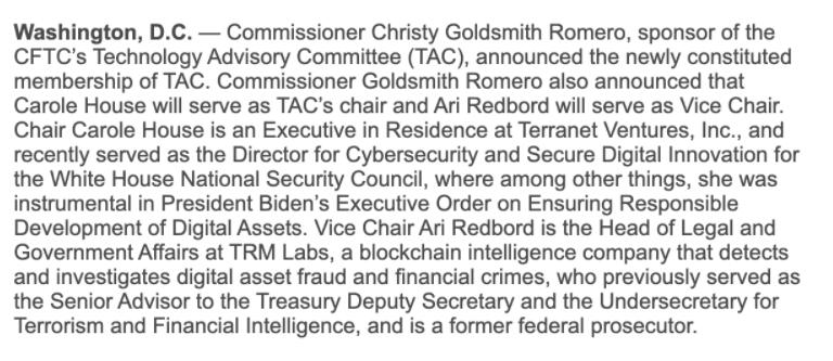 CFTC成立新技术委员会!币圈势力Circle、Paradigm、AvaLabs参与2